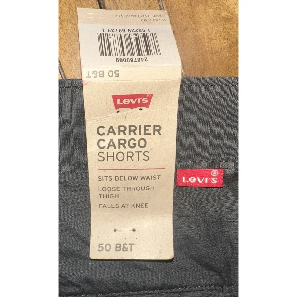 Levi's Carrier Cargo Shorts Men’s Size 50 Big & Tall Gray 100% Cotton NWT